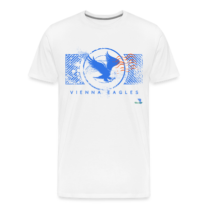 Vienna High School Eagles Royal Stamped Premium T-Shirt - white