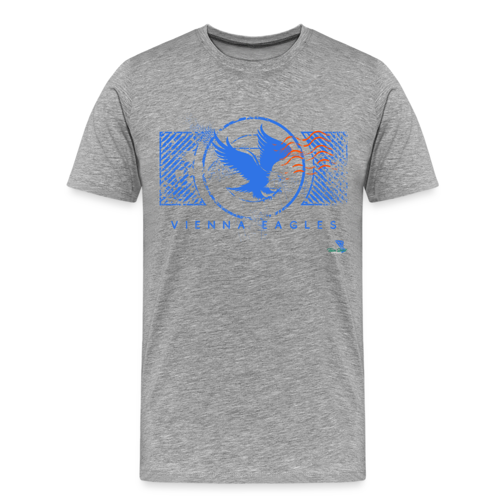 Vienna High School Eagles Royal Stamped Premium T-Shirt - heather gray