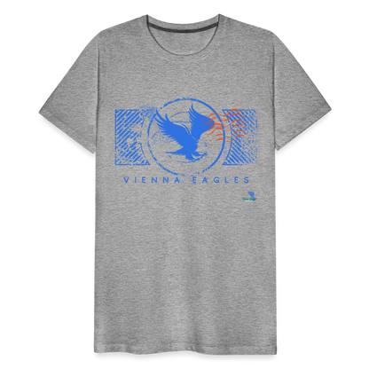 Vienna High School Eagles Royal Stamped Premium T-Shirt - heather gray