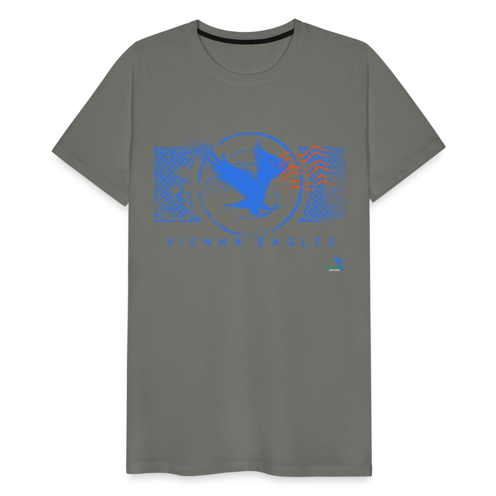 Vienna High School Eagles Royal Stamped Premium T-Shirt - asphalt gray