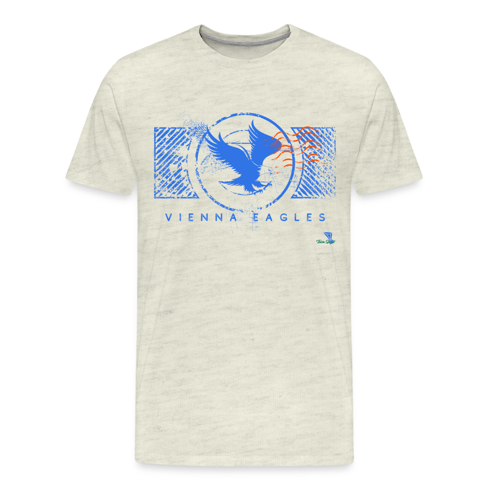 Vienna High School Eagles Royal Stamped Premium T-Shirt - heather oatmeal