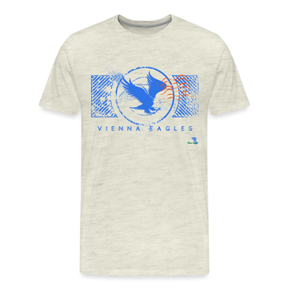 Vienna High School Eagles Royal Stamped Premium T-Shirt - heather oatmeal