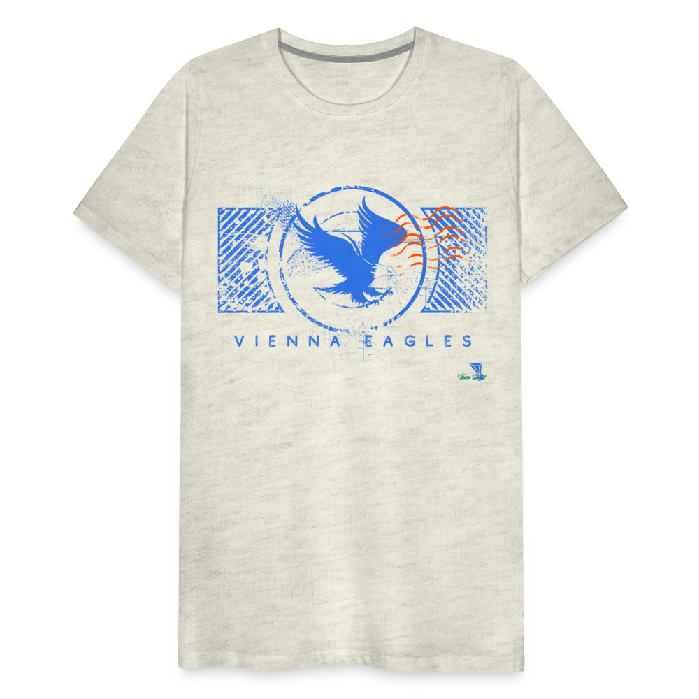 Vienna High School Eagles Royal Stamped Premium T-Shirt - heather oatmeal