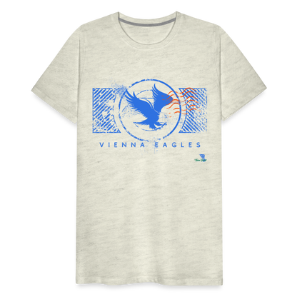 Vienna High School Eagles Royal Stamped Premium T-Shirt - heather oatmeal