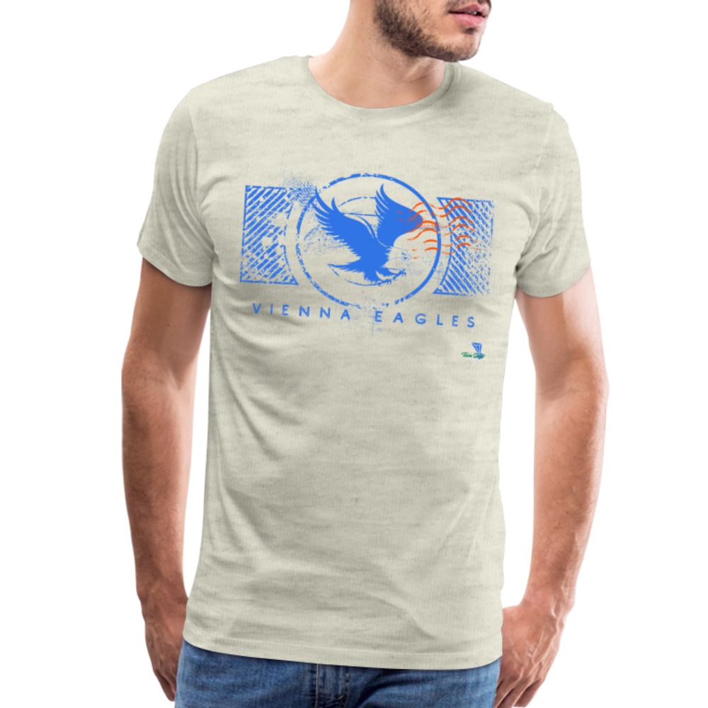 Vienna High School Eagles Royal Stamped Premium T-Shirt - heather oatmeal