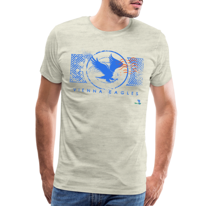 Vienna High School Eagles Royal Stamped Premium T-Shirt - heather oatmeal