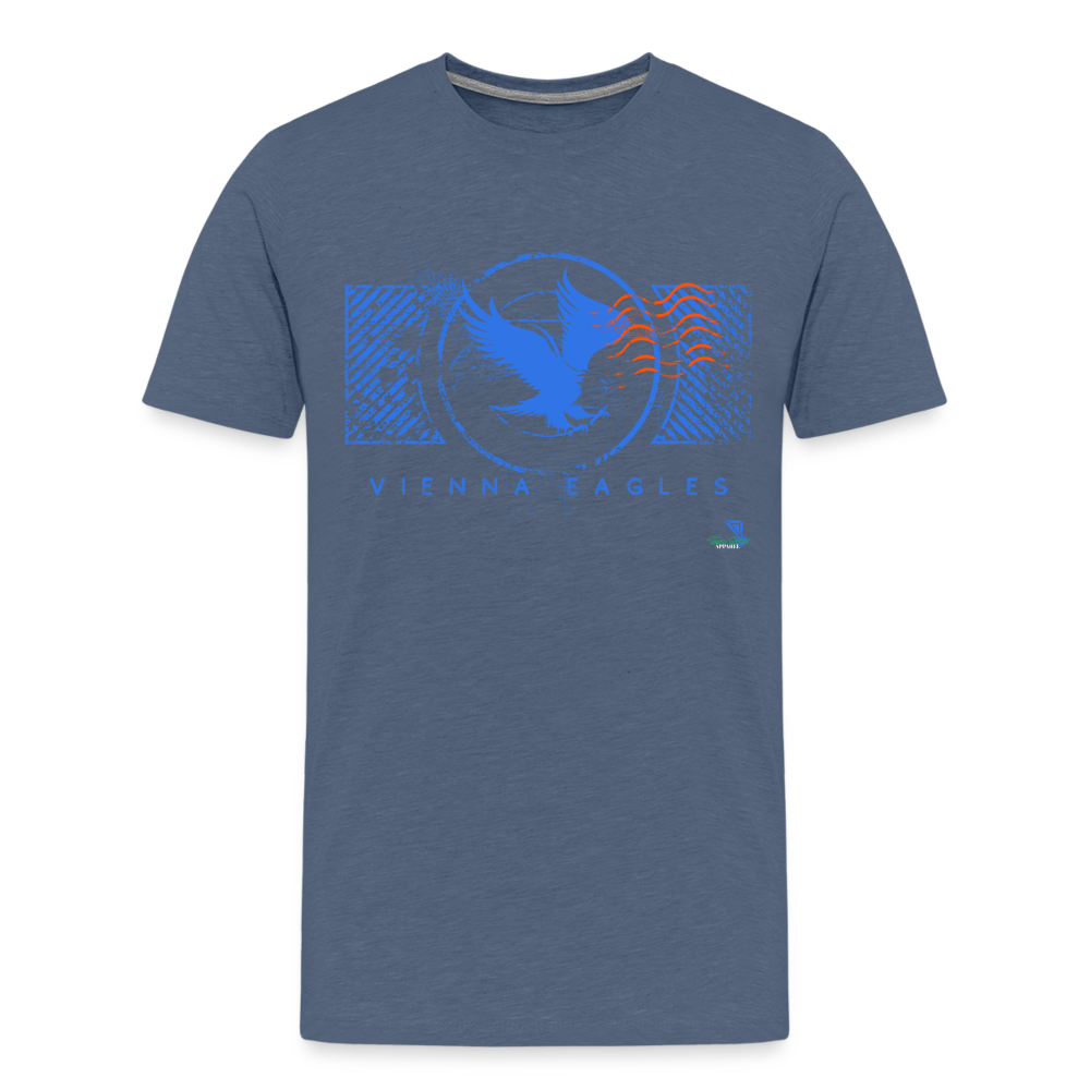 Vienna High School Eagles Royal Stamped Premium T-Shirt - heather blue