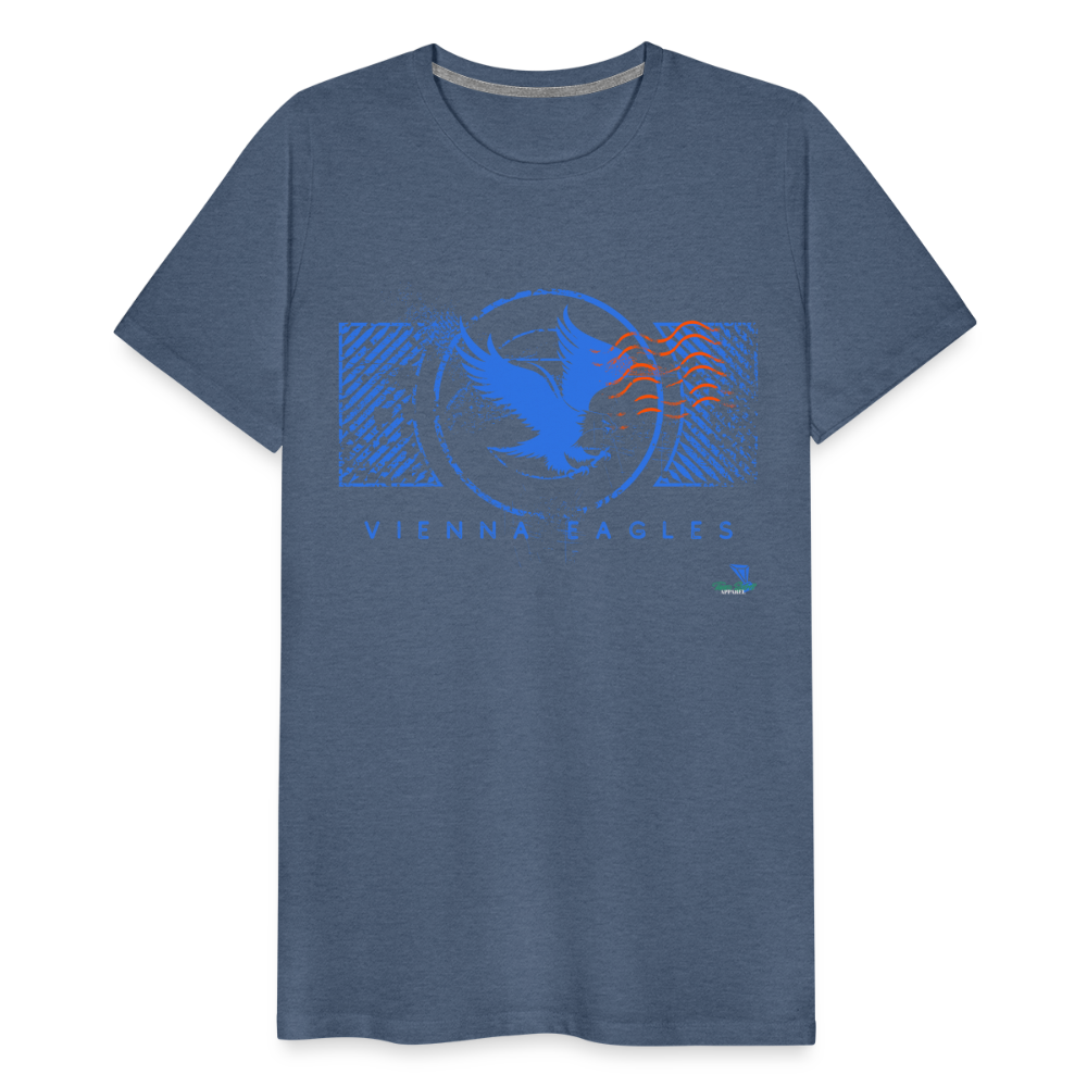 Vienna High School Eagles Royal Stamped Premium T-Shirt - heather blue