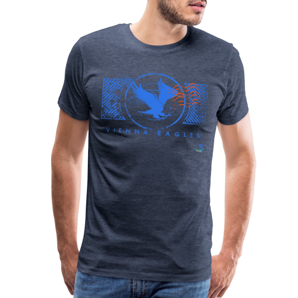 Vienna High School Eagles Royal Stamped Premium T-Shirt - heather blue