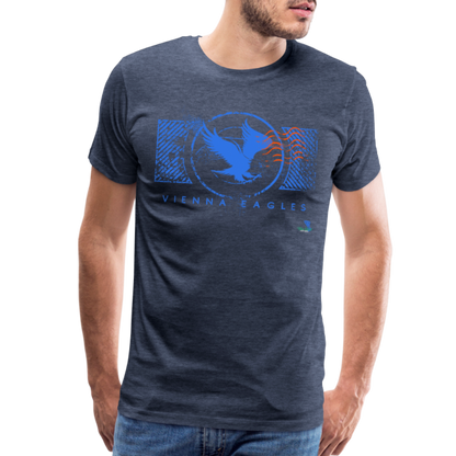 Vienna High School Eagles Royal Stamped Premium T-Shirt - heather blue