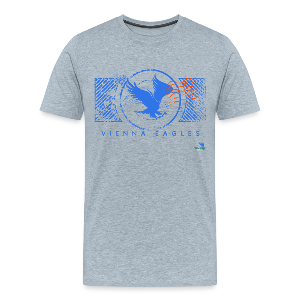 Vienna High School Eagles Royal Stamped Premium T-Shirt - heather ice blue