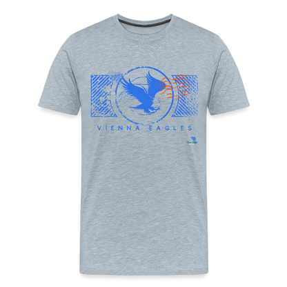 Vienna High School Eagles Royal Stamped Premium T-Shirt - heather ice blue