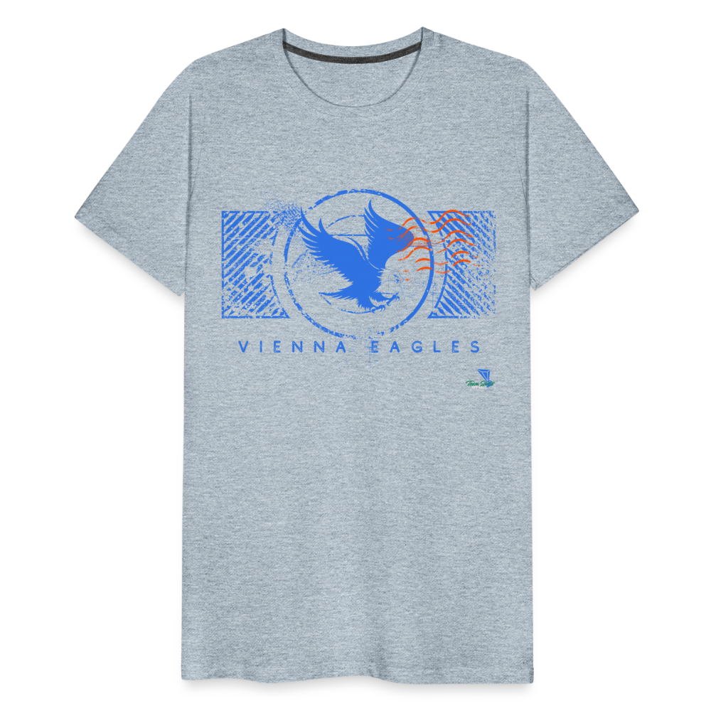 Vienna High School Eagles Royal Stamped Premium T-Shirt - heather ice blue