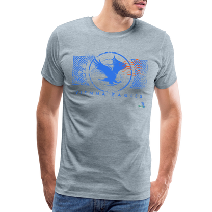 Vienna High School Eagles Royal Stamped Premium T-Shirt - heather ice blue