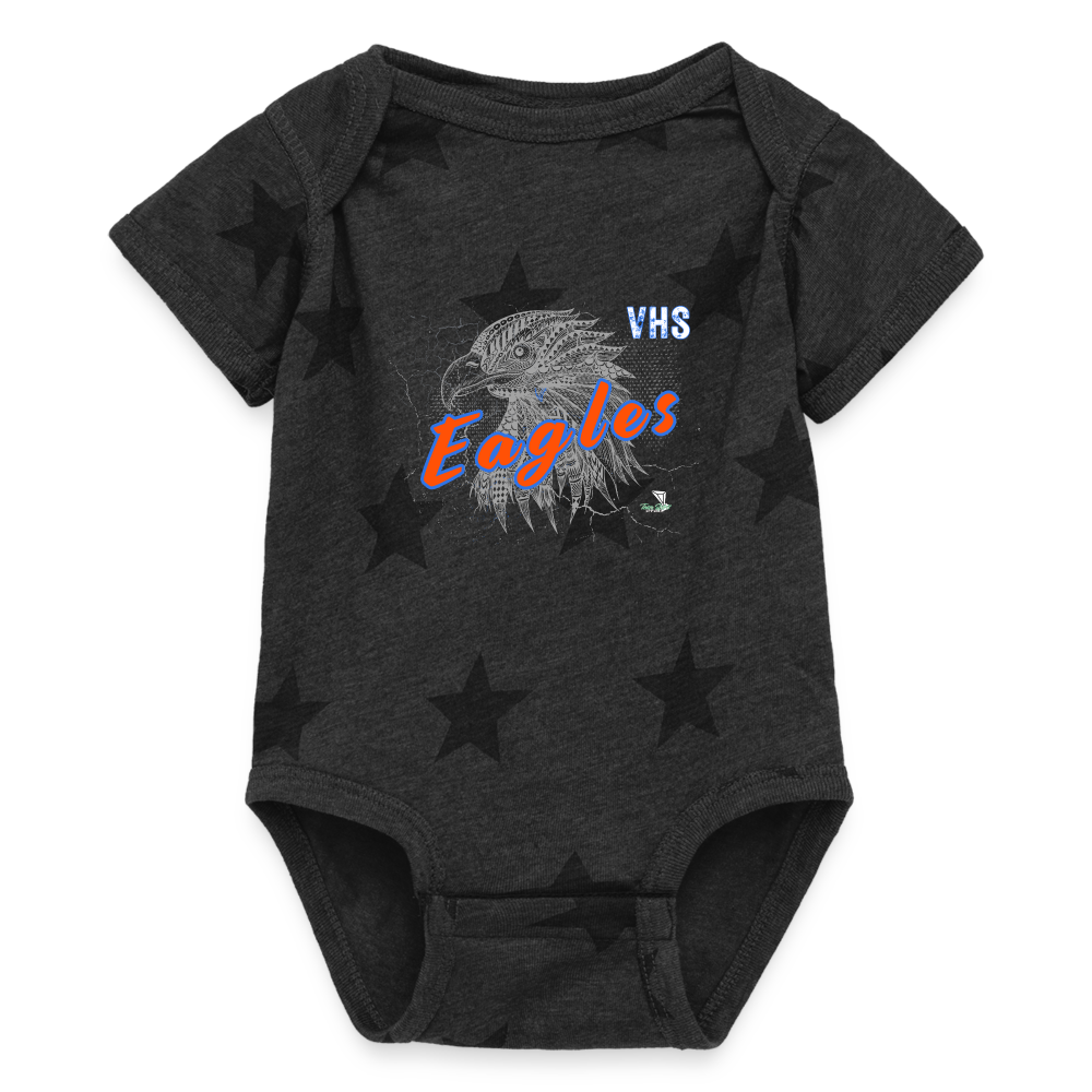 Eagles Artistic Baby Super Star Print One Piece - charcoal star 