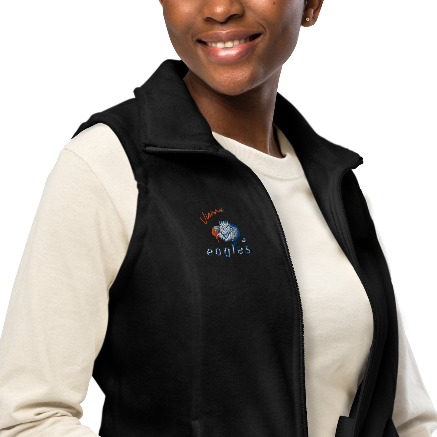 New Women’s Vienna Eagles Columbia Fleece Vest - Team Spirit Apparel 