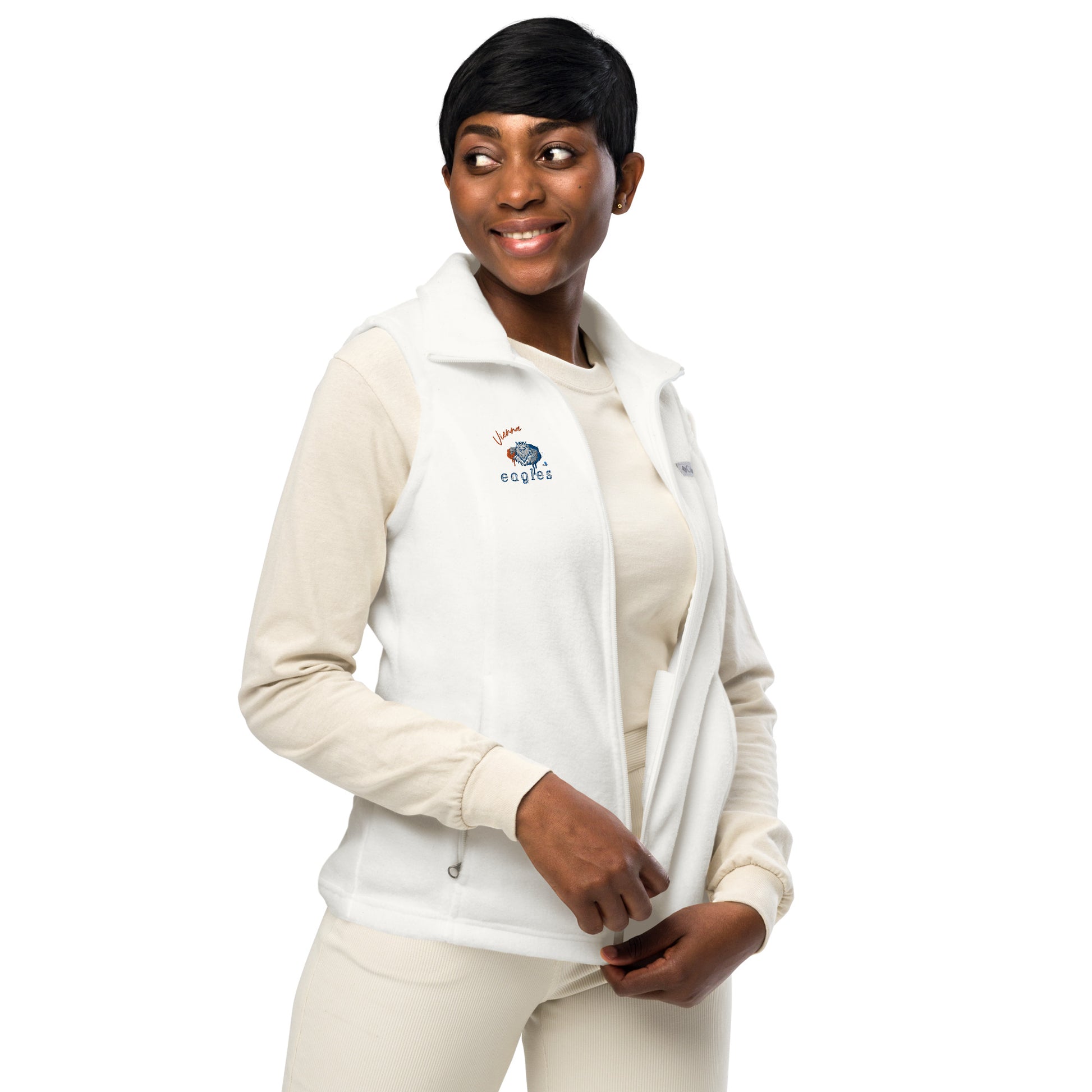 New Women’s Vienna Eagles Columbia Fleece Vest - Team Spirit Apparel 