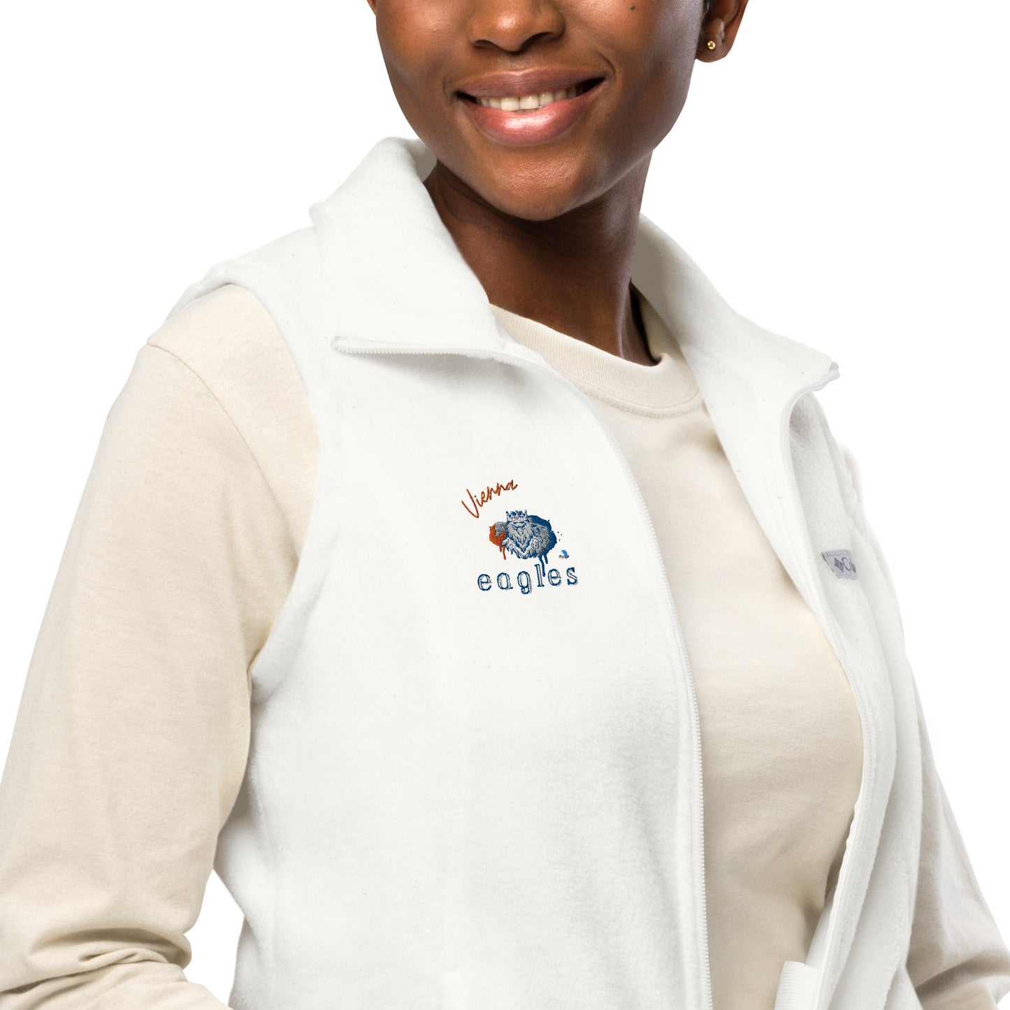 New Women’s Vienna Eagles Columbia Fleece Vest - Team Spirit Apparel 