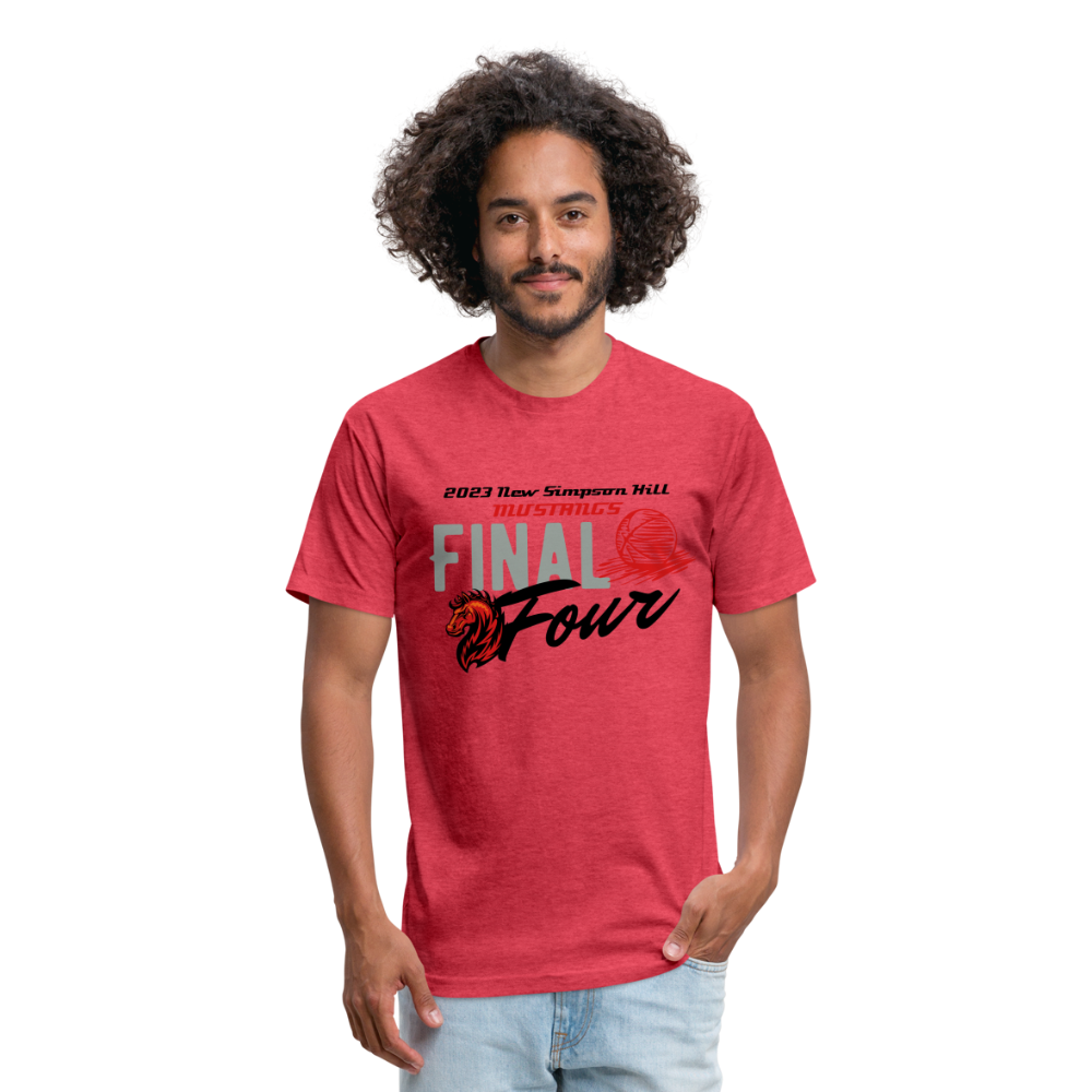 Fitted Cotton/Poly T-Shirt by Next Level - heather red