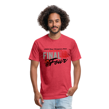 Fitted Cotton/Poly T-Shirt by Next Level - heather red