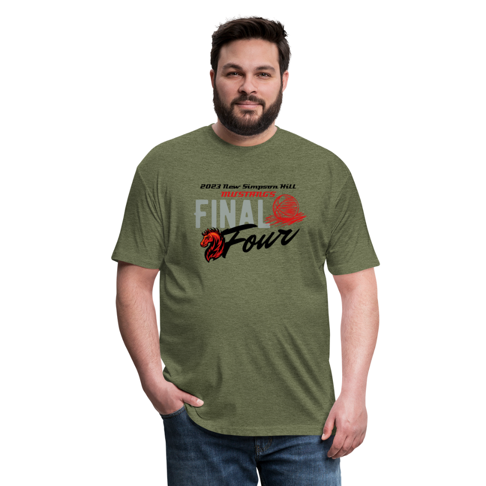 Fitted Cotton/Poly T-Shirt by Next Level - heather military green