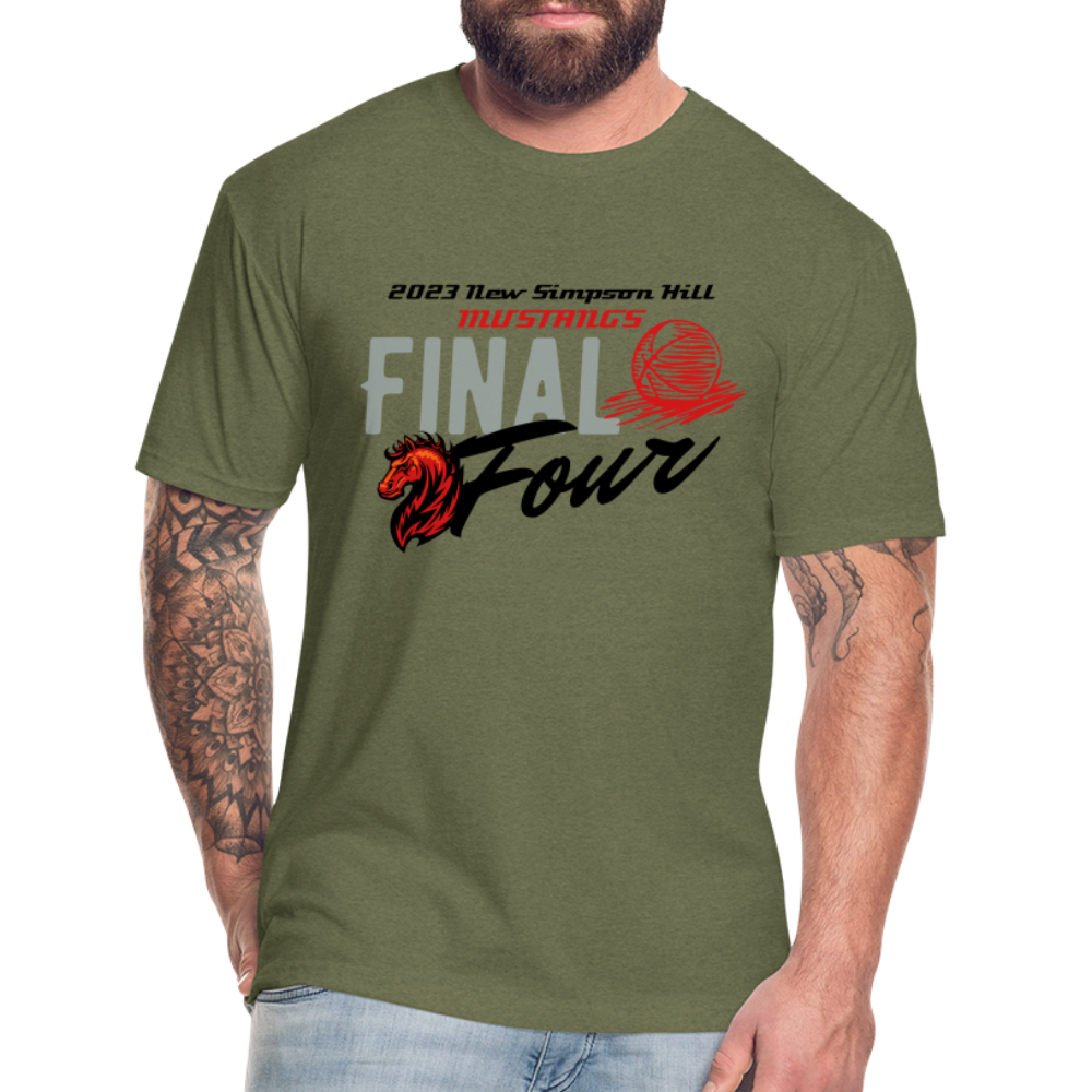 Fitted Cotton/Poly T-Shirt by Next Level - heather military green