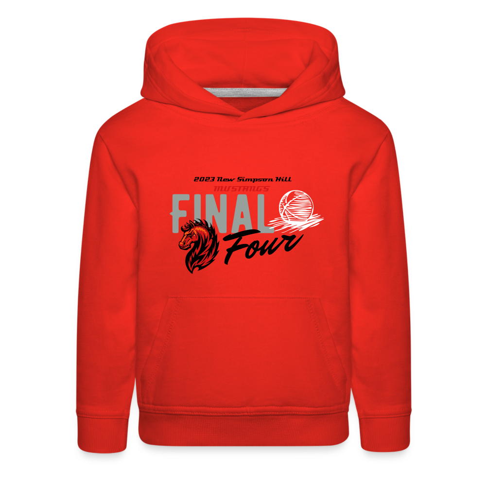 New Simpson Hill Mustangs "Final Four" Kids‘ Premium Hoodie - red