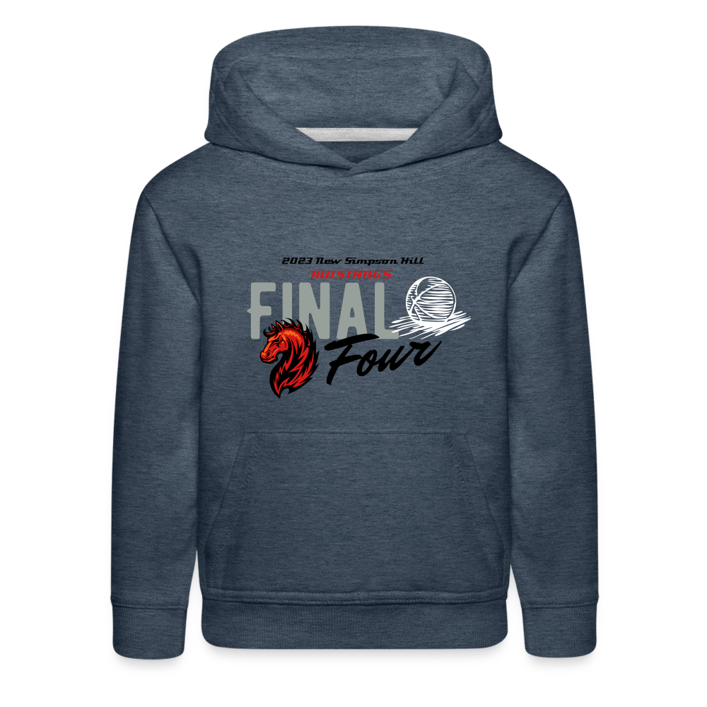 New Simpson Hill Mustangs "Final Four" Kids‘ Premium Hoodie - heather denim