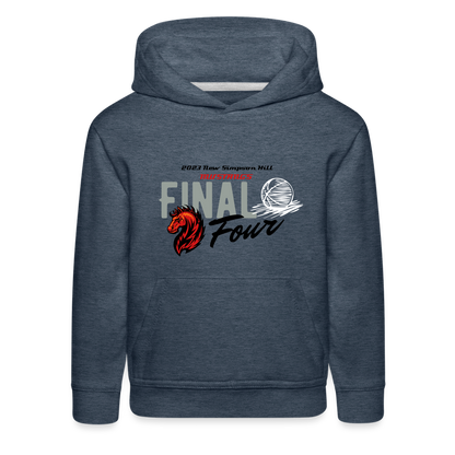 New Simpson Hill Mustangs "Final Four" Kids‘ Premium Hoodie - heather denim