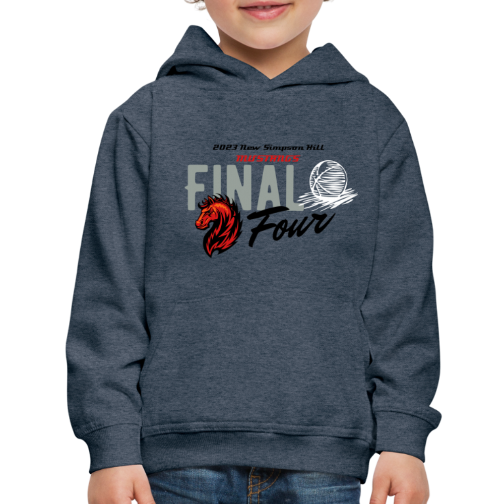 New Simpson Hill Mustangs "Final Four" Kids‘ Premium Hoodie - heather denim