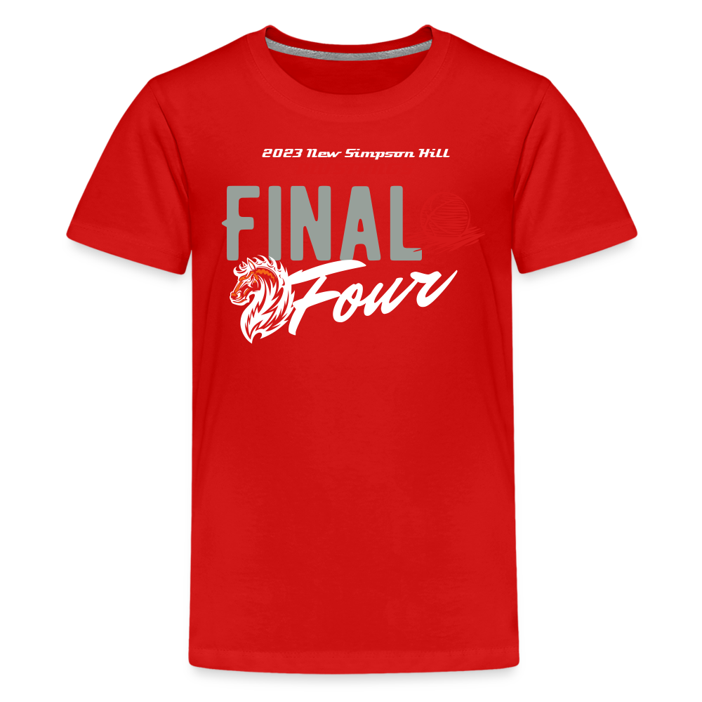 New Simpson Hill Mustangs " Final Four" Kids' Premium T-Shirt - red