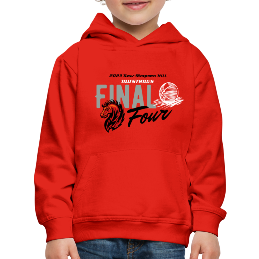 New Simpson Hill Mustangs "Final Four" Kids‘ Premium Hoodie - red