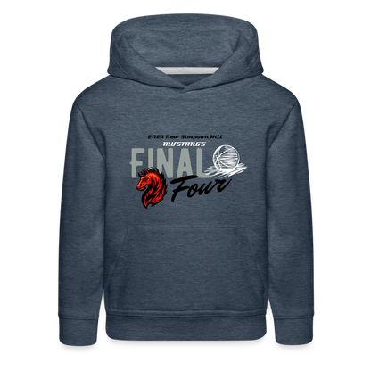 New Simpson Hill Mustangs "Final Four" Kids‘ Premium Hoodie - heather denim