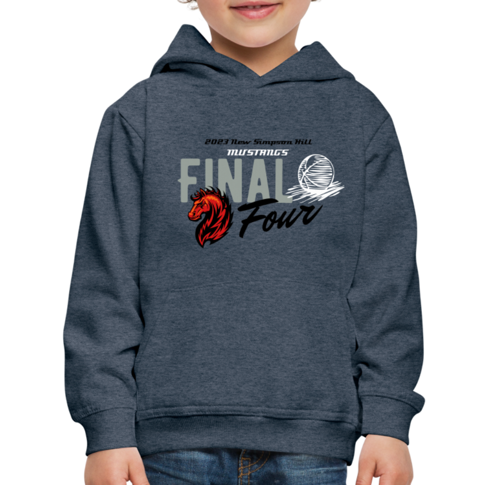 New Simpson Hill Mustangs "Final Four" Kids‘ Premium Hoodie - heather denim