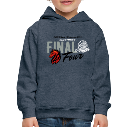 New Simpson Hill Mustangs "Final Four" Kids‘ Premium Hoodie - heather denim