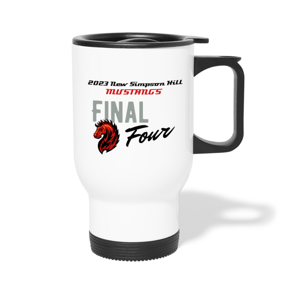 New Simpson Hill Mustangs 2023 Final Four Travel Mug - white