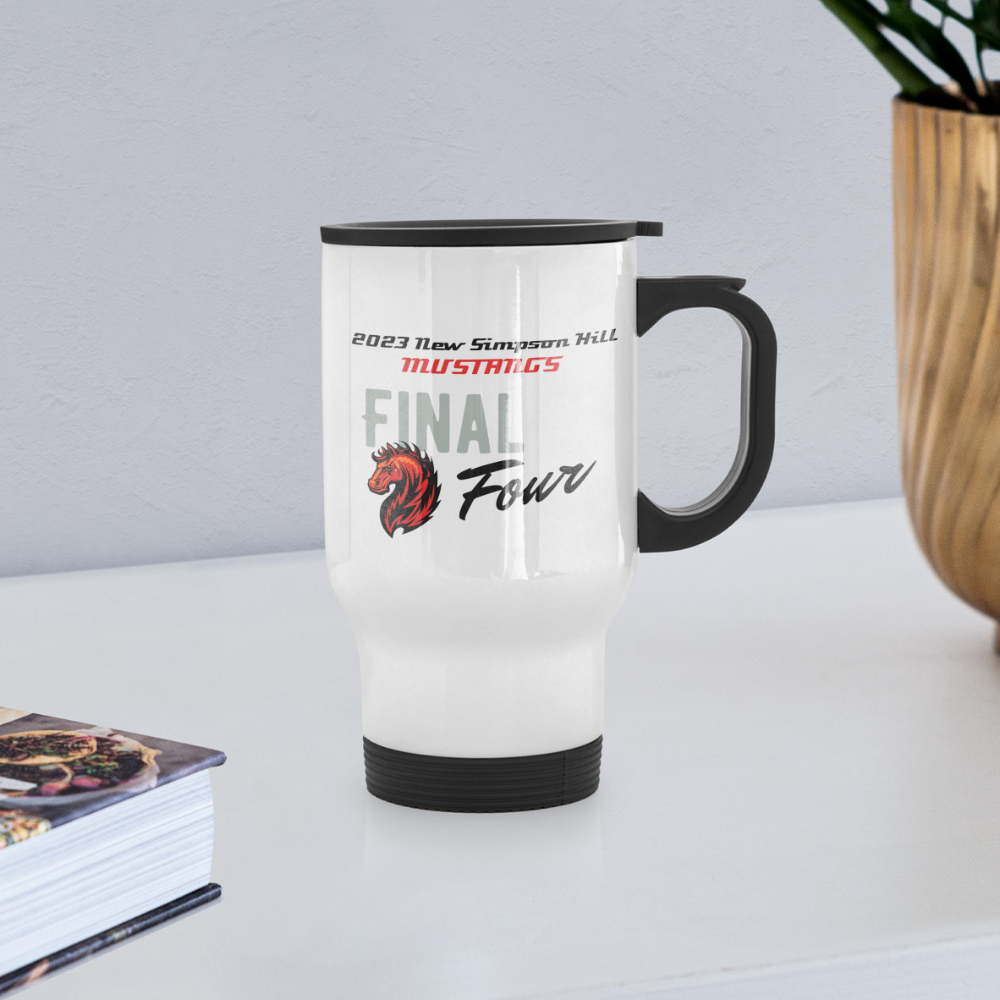 New Simpson Hill Mustangs 2023 Final Four Travel Mug - white