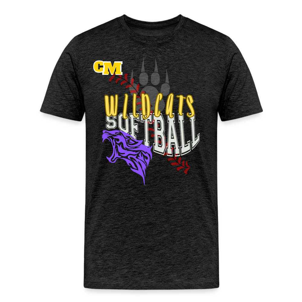 Carrier Mills Wildcats Softball Premium T-Shirt - charcoal grey