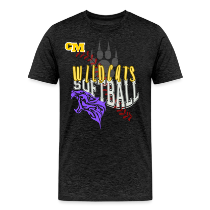 Carrier Mills Wildcats Softball Premium T-Shirt - charcoal grey