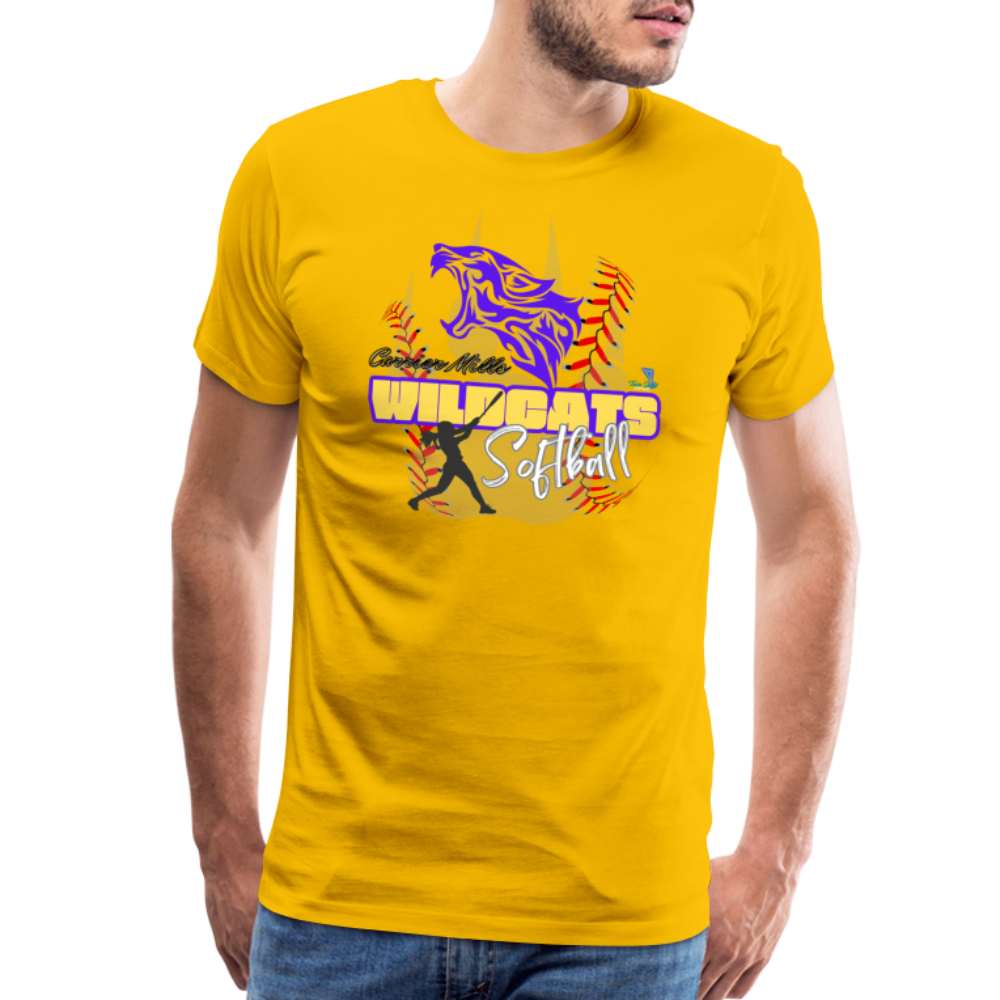 Carrier Mills Wildcats Softball Premium T-Shirt - sun yellow