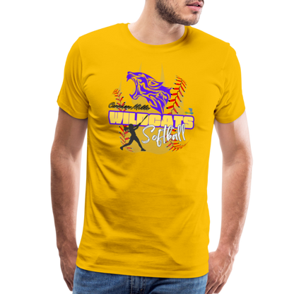 Carrier Mills Wildcats Softball Premium T-Shirt - sun yellow