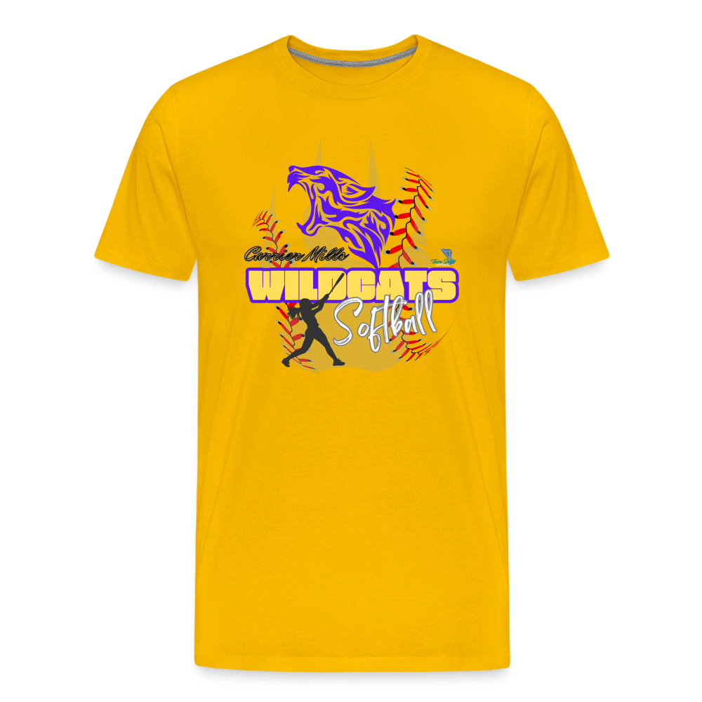 Carrier Mills Wildcats Softball Premium T-Shirt - sun yellow