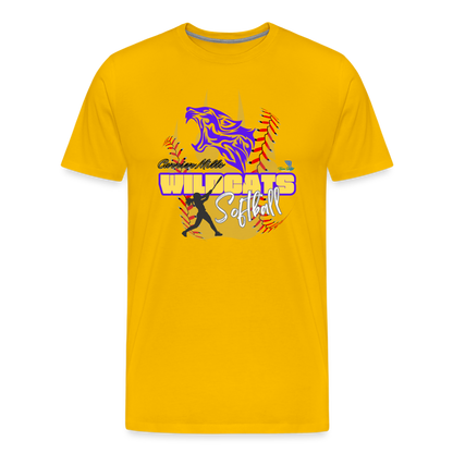 Carrier Mills Wildcats Softball Premium T-Shirt - sun yellow