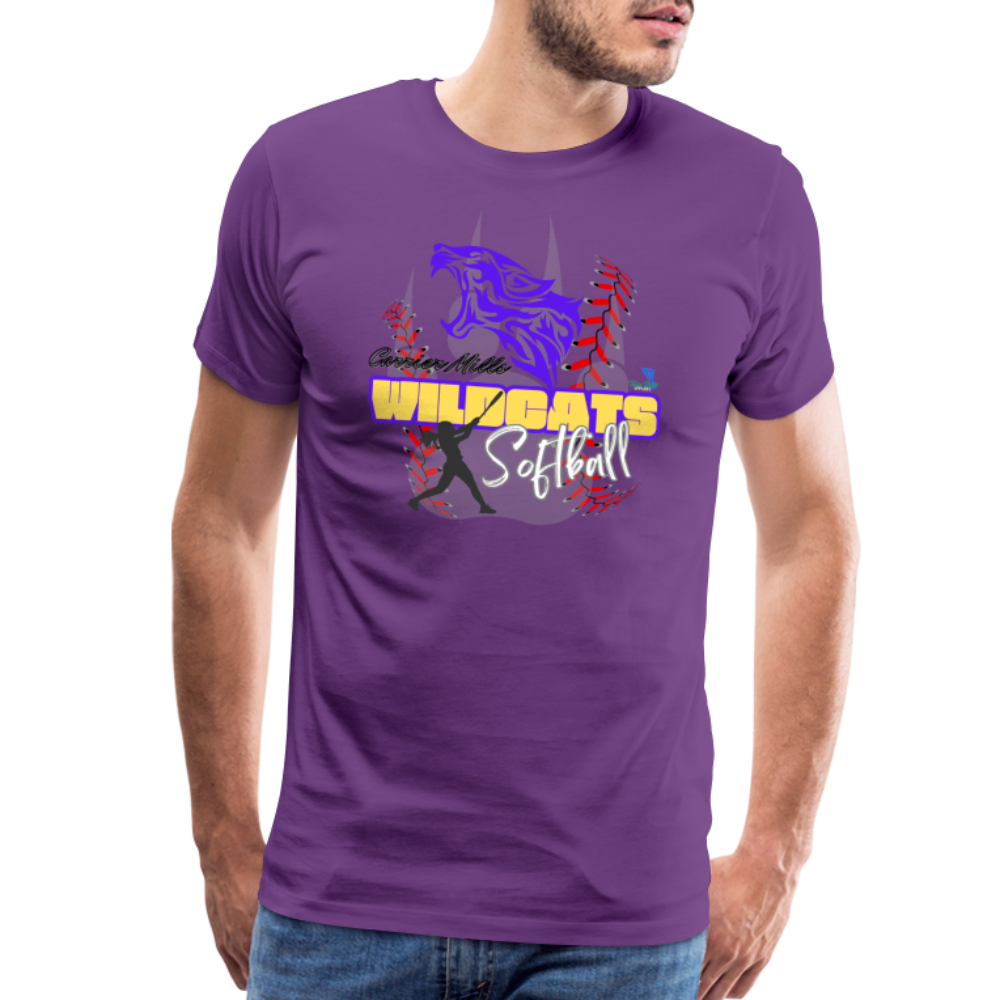 Carrier Mills Wildcats Softball Premium T-Shirt - purple