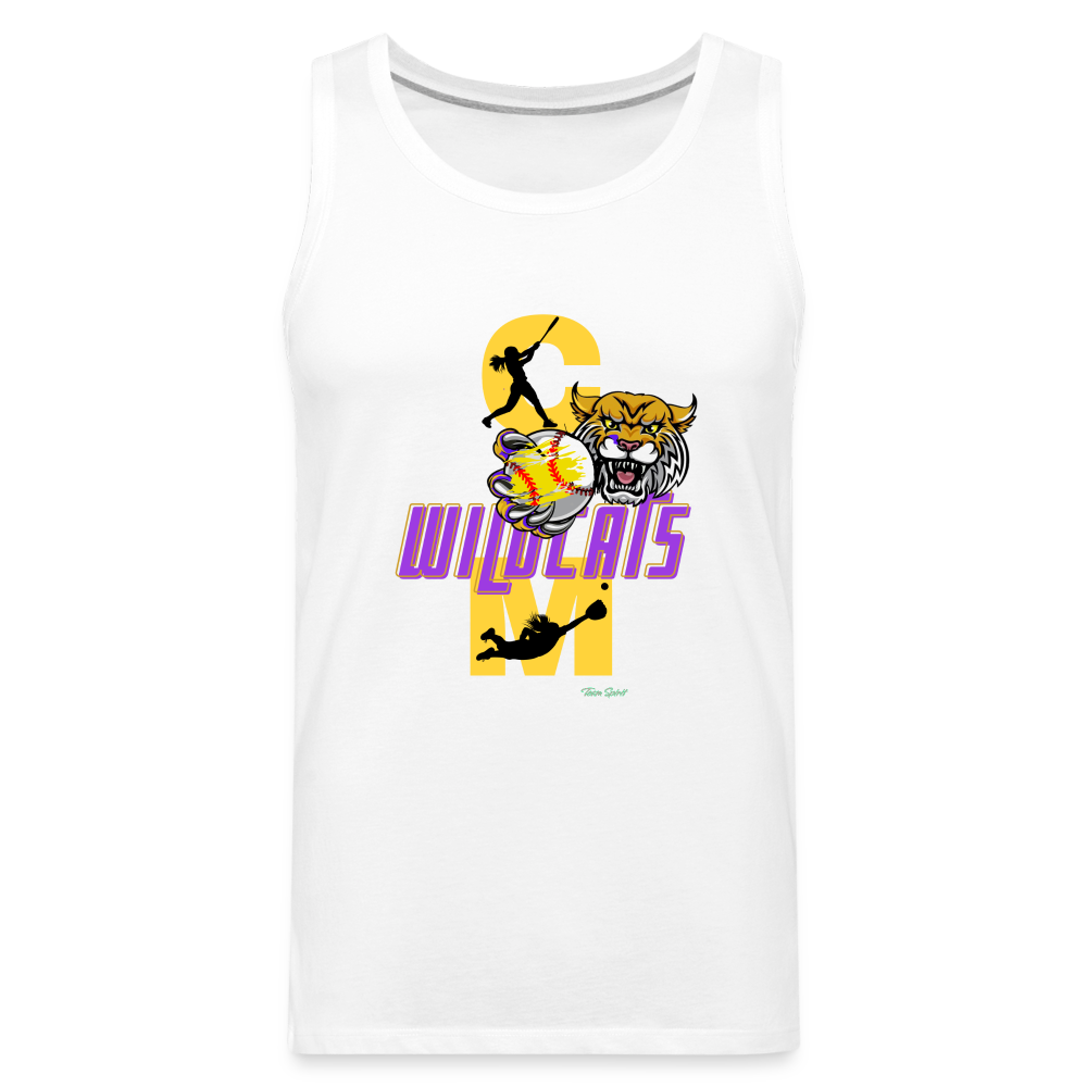 Carrier Mills Softball Men’s Premium Tank - white