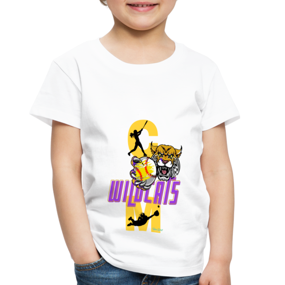 Carrier Mills Wildcats Softball Toddler Premium T-Shirt - white