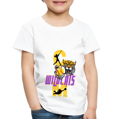 Carrier Mills Wildcats Softball Toddler Premium T-Shirt - white