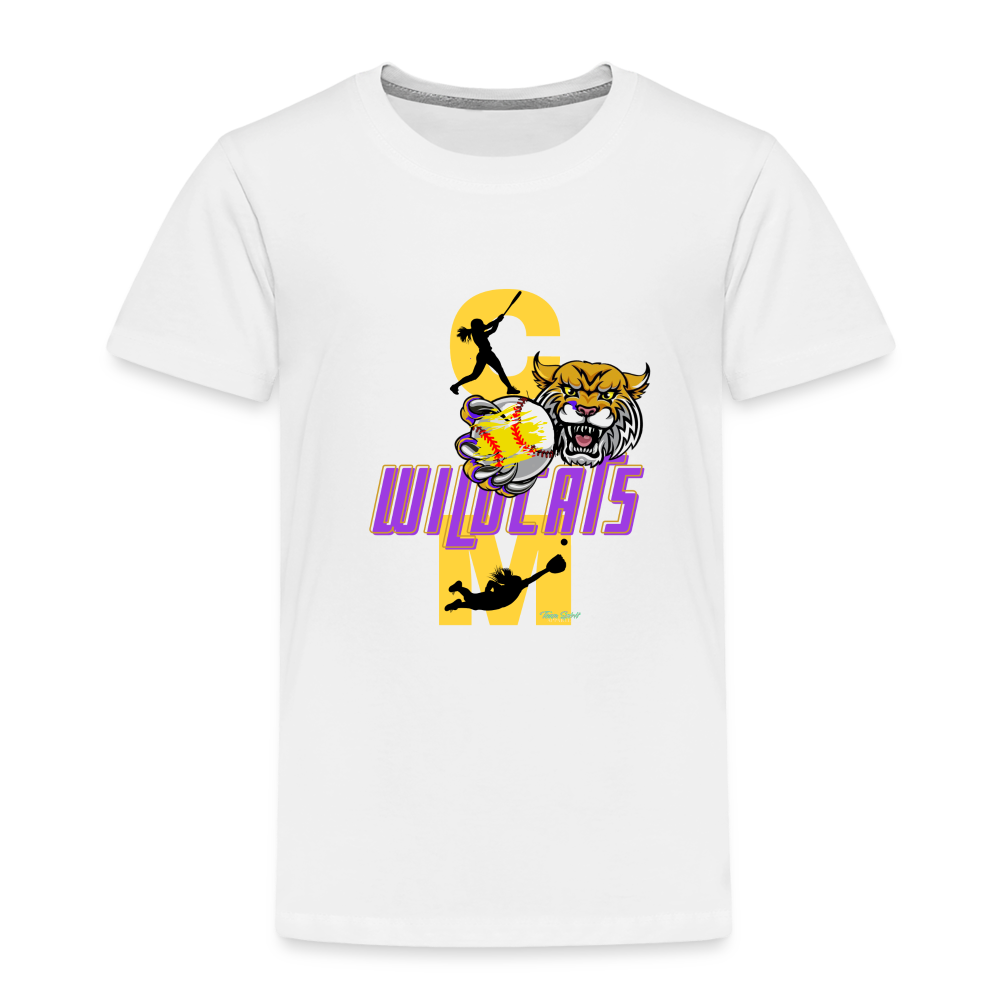 Carrier Mills Wildcats Softball Toddler Premium T-Shirt - white