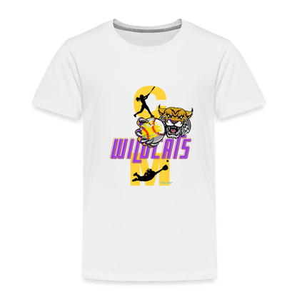 Carrier Mills Wildcats Softball Toddler Premium T-Shirt - white