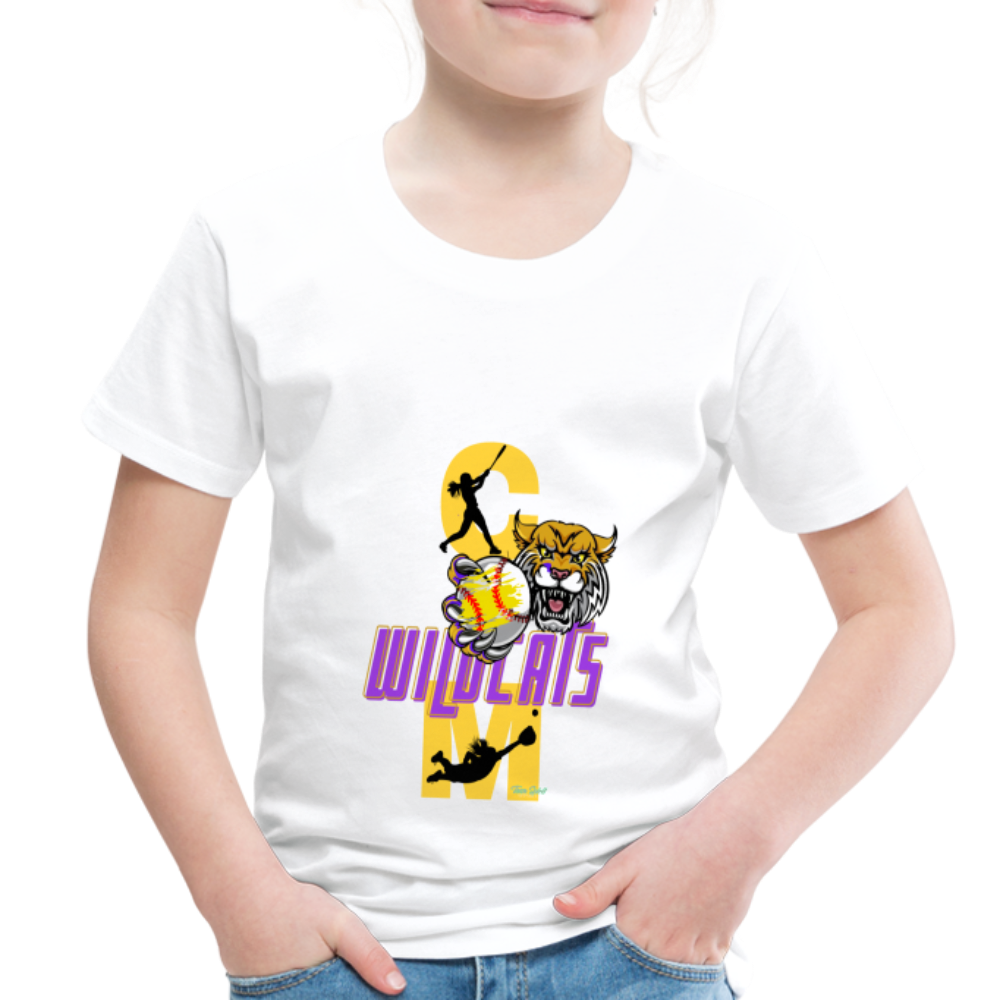 Carrier Mills Wildcats Softball Toddler Premium T-Shirt - white